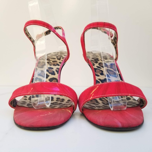 Dolce & Gabbana Heels Sandals Floral Red Open Toe - Picture 5 of 8